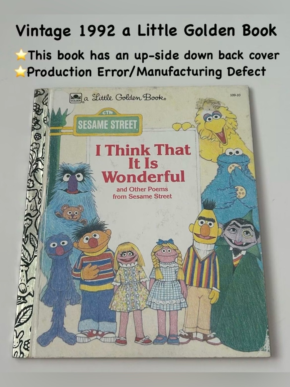 Vintage 1992 A Little Golden Book Sesame Street  “I Think That Is Wonderful”
